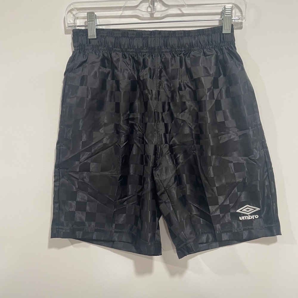 Umbro Mens Checkerboard Soccer Shorts Black White XS UUM1UA3X New With Tags